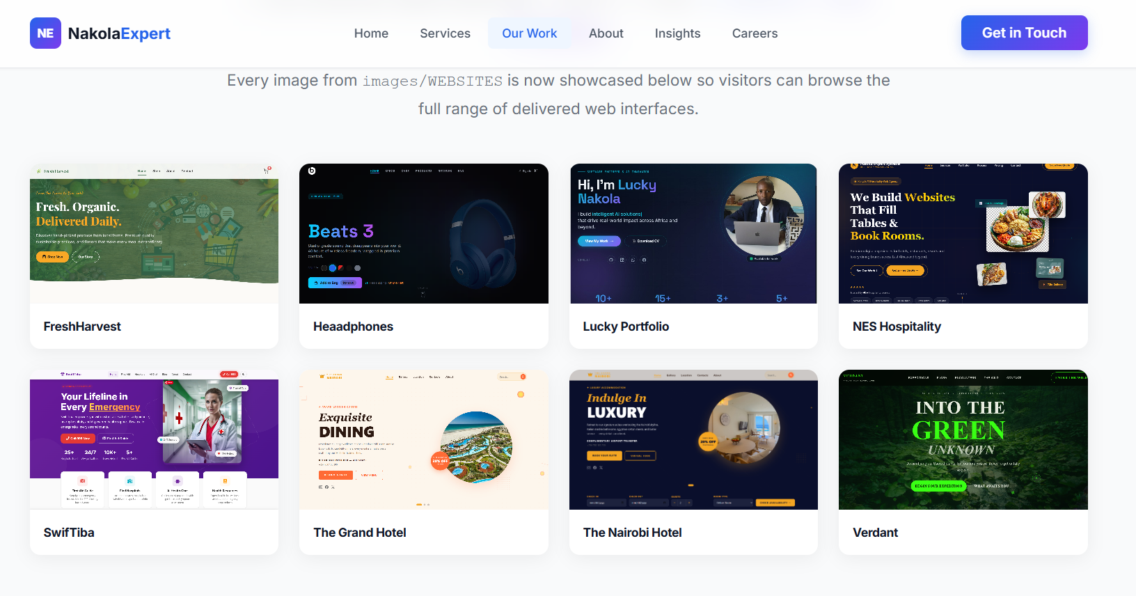 Portfolio showcase preview